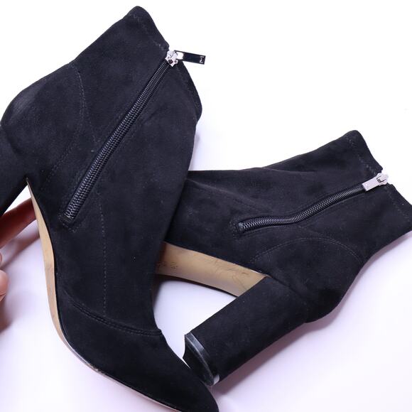 MARC FISHER LTD Umeka Bootie Black Suede Lofty Wrapped Block Heel Women's 6.5M - Picture 4 of 11